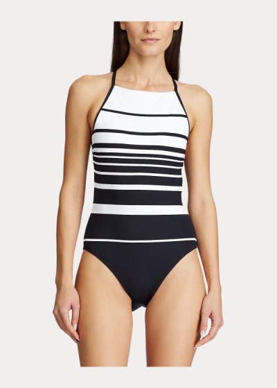 One-Piece Ralph Lauren Mujer Negros / Blancos - Striped High-Neck - MJBYO4798